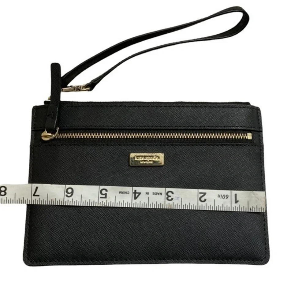 Kate spade black saffiano leather wristlet